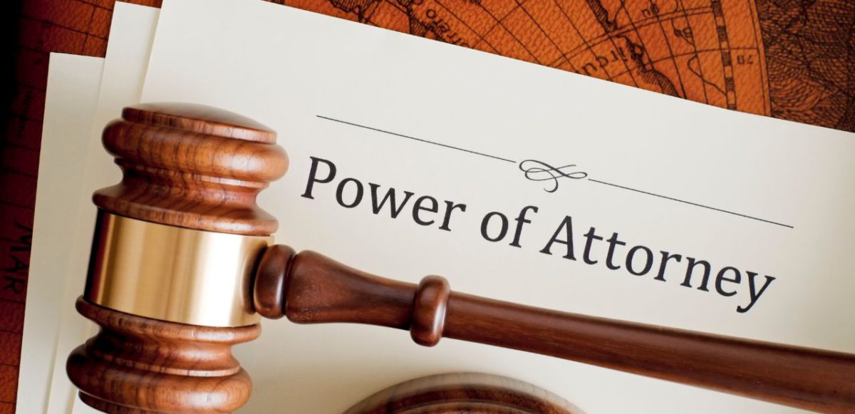 Gavel on form for power of attorney