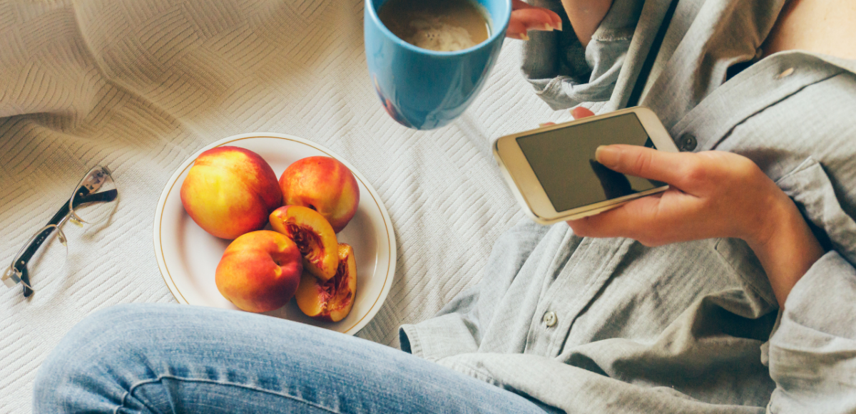 Illustration of a woman relaxing with coffee