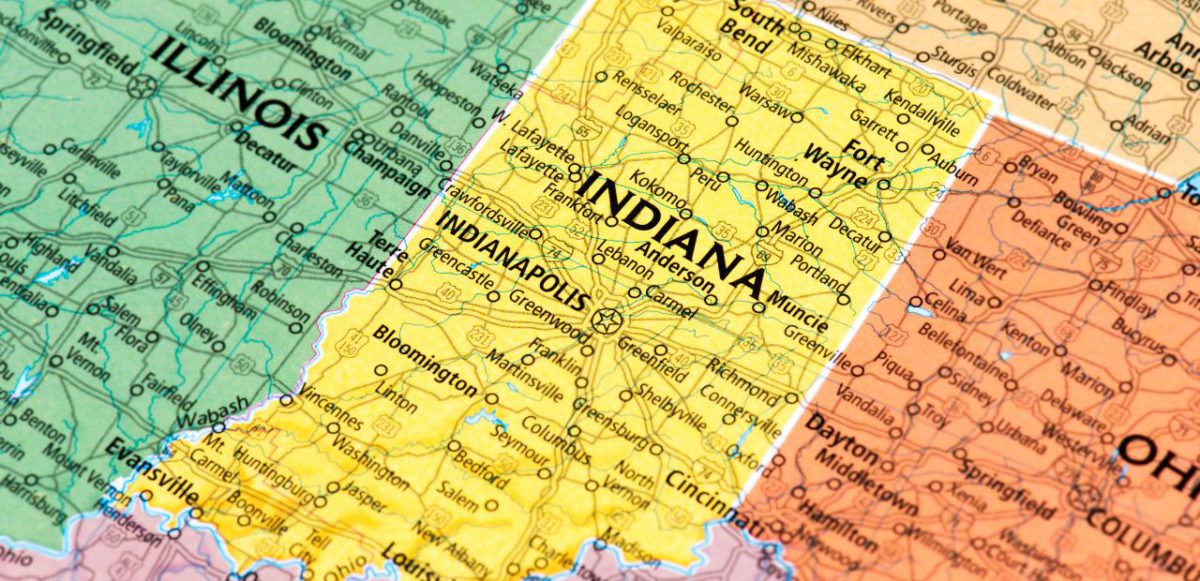 A map of Indiana