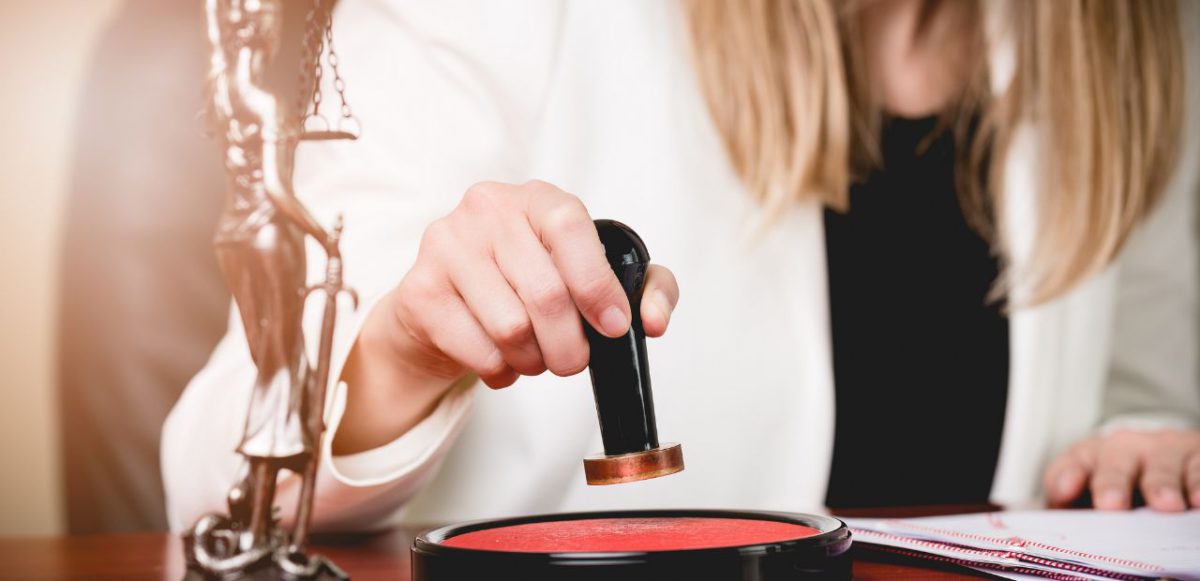 Notary stamping a doctor